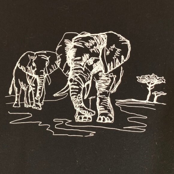 Banana Republic Factory Graphic Tee-Shirt Black Elephant Design NWOT SZ M - Picture 2 of 9